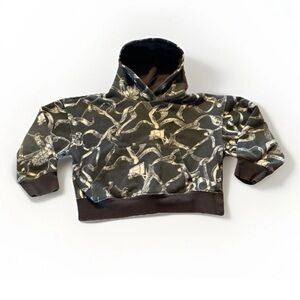 RARE JORDAN BROOKLYN FLEECE AOP PO HOODY - YOUTH Size S 8-10 Years Y2K Gothcore